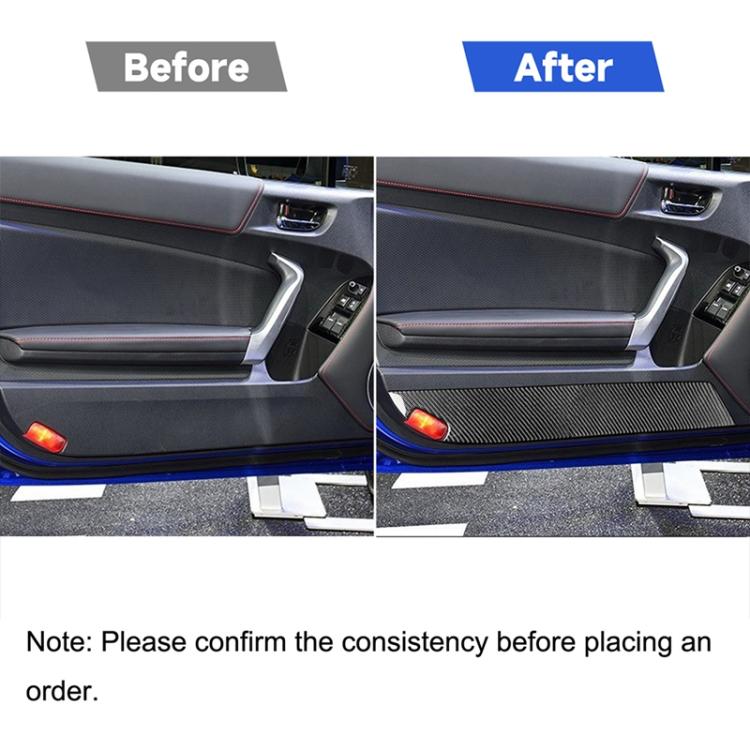 2 in 1 Car Carbon Fiber Door Panel Decorative Sticker for Subaru BRZ / Toyota 86 2017-2019, Left and Right Drive Universal, Door Panel
