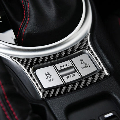 Car Carbon Fiber Gear Button Decorative Sticker for Subaru BRZ / Toyota 86 2017-2019, Left and Right Drive Universal, Gear Button