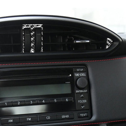 3 in 1 Car Carbon Fiber Central Air Outlet Decorative Sticker for Subaru BRZ / Toyota 86 2017-2019, Left and Right Drive Universal, Central Air Outlet