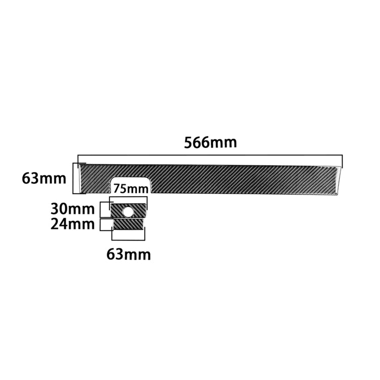 3 PCS / Set Carbon Fiber Car Co-pilot Glove Box Decorative Sticker for Toyota Tundra 2014-2018, Left Driving, Co-pilot Glove Box, Left Driving