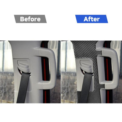 2 PCS / Set Carbon Fiber Car Seat Belt Panel Decorative Sticker for Toyota Tundra 2014-2018, Left Right Driving, Seat Belt Panel