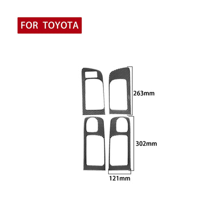 4 PCS / Set Carbon Fiber Car Door Inner Handle Decorative Sticker for Toyota Tundra 2014-2018, Left Driving, Door Inner Handle, Left Driving
