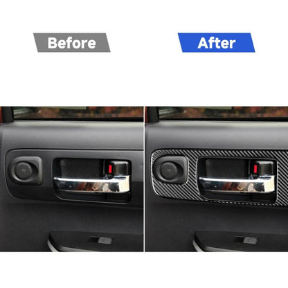 4 PCS / Set Carbon Fiber Car Door Inner Handle Decorative Sticker for Toyota Tundra 2014-2018, Right Driving, Door Inner Handle, Right Driving