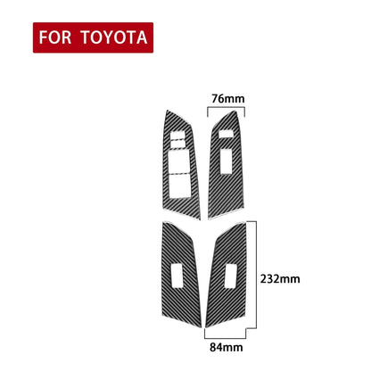 4 PCS / Set Carbon Fiber Car Glass Lift Switch Ring Decorative Sticker for Toyota Tundra 2014-2018, Left Driving, Glass Lift Switch Ring, Left Driving