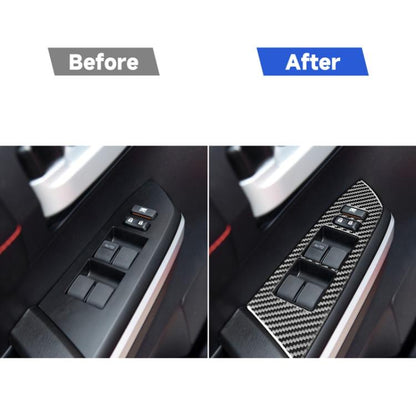 4 PCS / Set Carbon Fiber Car Glass Lift Switch Ring Decorative Sticker for Toyota Tundra 2014-2018, Right Driving, Glass Lift Switch Ring , Right Driving
