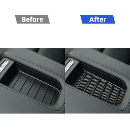 Carbon Fiber Car Armrest Box Slot Pad Decorative Sticker for Toyota Tundra 2014-2018, Left Right Driving Universal, Armrest Box Slot Pad