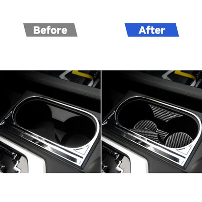 5 PCS / Set Carbon Fiber Car Central Control Cup Holder Panel Decorative Sticker for Toyota Tundra 2014-2018, Left Right Driving Universal, Central Control Cup Holder Panel