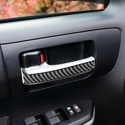 4 PCS / Set Carbon Fiber Car Inner Handle Decorative Sticker for Toyota Tundra 2014-2018, Left Right Driving Universal, Inner Handle