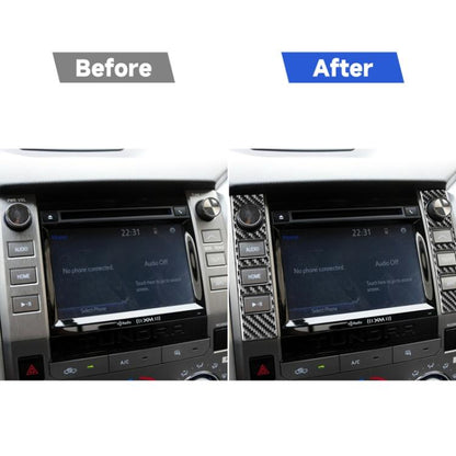 2 PCS / Set Carbon Fiber Car Central Control Volume Switch Decorative Sticker for Toyota Tundra 2014-2018, Left Right Driving Universal, Central Control Volume Switch
