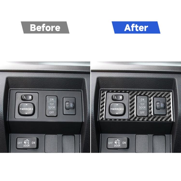 Carbon Fiber Car Headlight Height Adjustment Switch Decorative Sticker for Toyota Tundra 2014-2018, Left Right Driving Universal, Headlight Height Adjustment Switch