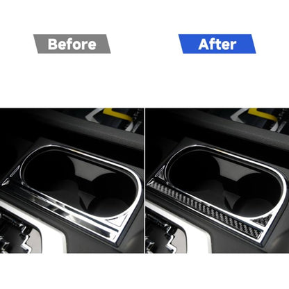 3 PCS / Set Carbon Fiber Car Central Control Cup Holder Decorative Sticker for Toyota Tundra 2014-2018, Left Driving, Central Control Cup Holder, Left Driving
