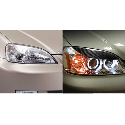2 PCS / Set Carbon Fiber Car Lamp Eyebrow Decorative Sticker for Honda Civic 2001-2003, Drop Glue Version, For Honda Civic 2001-2003