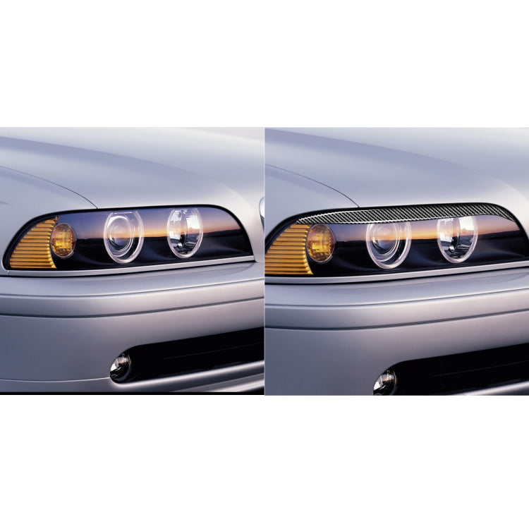 2 PCS / Set Carbon Fiber Car Lamp Eyebrow Decorative Sticker for BMW E39 1997-2003, Drop Glue Version, For BMW E39 1997-2003