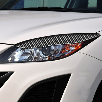 2 PCS / Set Carbon Fiber Car Lamp Eyebrow Decorative Sticker for Mazda 3 2010-2013 / M3 Xingcheng, Drop Glue Version, For Mazda 3 2010-2013