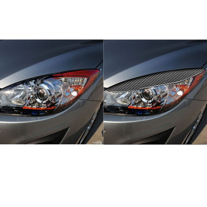 2 PCS / Set Carbon Fiber Car Lamp Eyebrow Decorative Sticker for Mazda 3 2010-2013 / M3 Xingcheng, Drop Glue Version, For Mazda 3 2010-2013