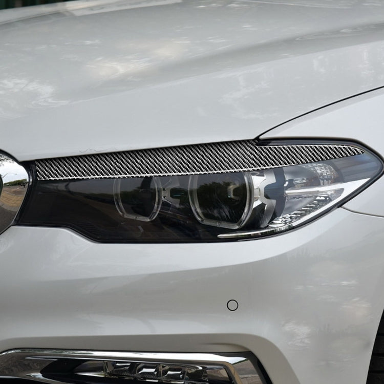 2 PCS / Set Carbon Fiber Car Lamp Eyebrow Decorative Sticker for BMW 5 Series G30 / G38 2018, Drop Glue Version, For BMW 5 Series G30 / G38 2018