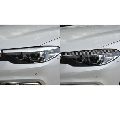 2 PCS / Set Carbon Fiber Car Lamp Eyebrow Decorative Sticker for BMW 5 Series G30 / G38 2018, Drop Glue Version, For BMW 5 Series G30 / G38 2018