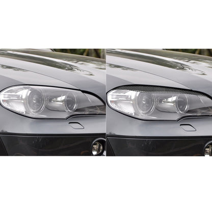 2 PCS / Set Carbon Fiber Car Lamp Eyebrow Decorative Sticker for BMW X5/E70 2010-2012, Drop Glue Version, For BMW X5/E70 2010-2012