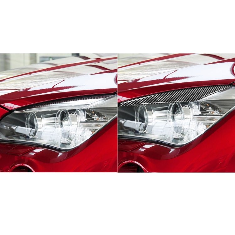 2 PCS / Set Carbon Fiber Car Lamp Eyebrow Decorative Sticker for BMW X1/E84 2009-2014, Drop Glue Version, For BMW X1/E84 2009-2014