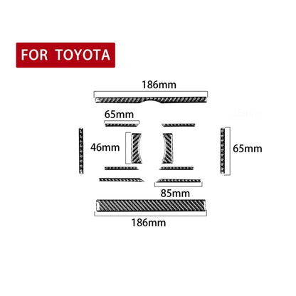 12 PCS / Set Carbon Fiber Car Air Conditioning Switch Panel Decorative Sticker for Toyota 4Runner 2010-2020, Air Conditioning Switch Panel