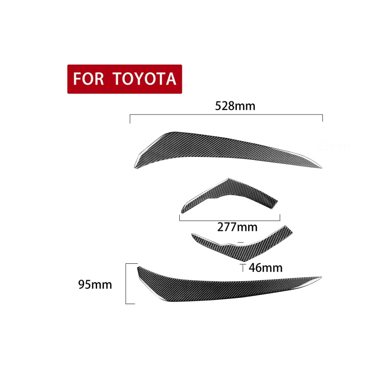 4 PCS / Set Carbon Fiber Car Light Eyebrow Decorative Sticker for Toyota 4Runner 2010-2020, Light Eyebrow