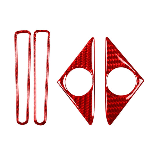 4 PCS / Set Carbon Fiber Car Door Horn + Window Air Outlet Decorative Sticker for Nissan GTR R35 2008-2016, Left and Right Driving Universal, Door Horn + Window Air Outlet