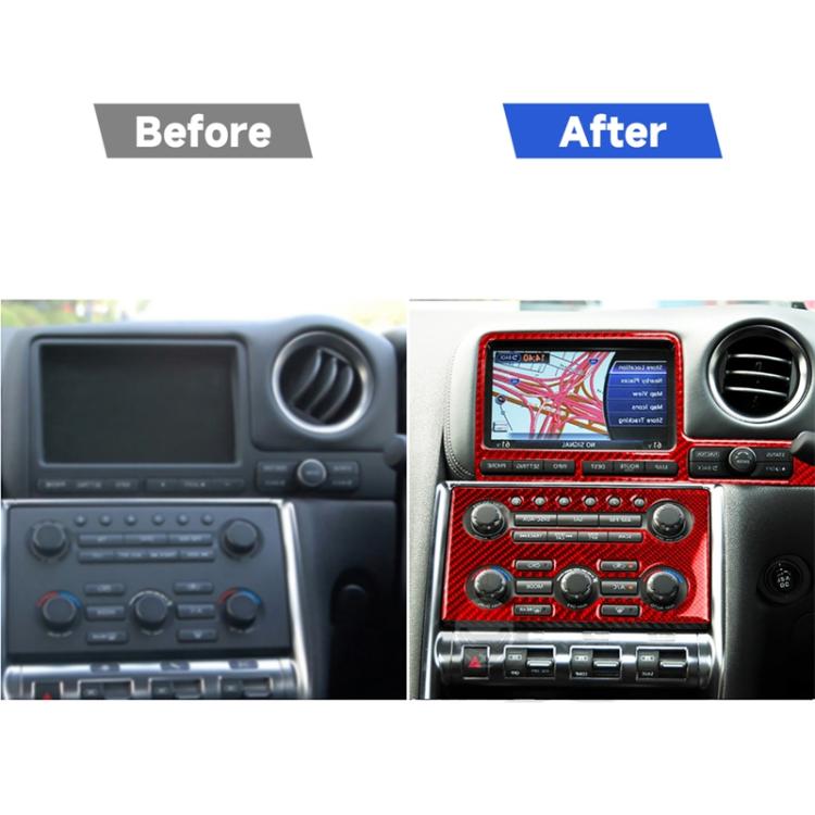 2 PCS / Set Carbon Fiber Car Navigation Instrument Decorative Sticker for Nissan GTR R35 2008-2016, Right Driving, Navigation Instrument , Right Driving