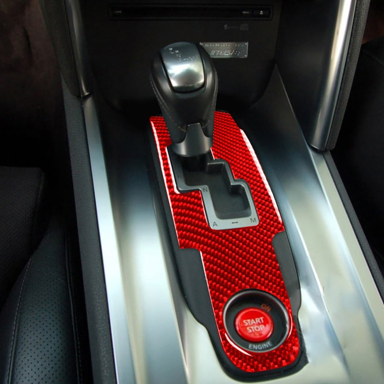 Carbon Fiber Car Gear Shift Panel Decorative Sticker for Nissan GTR R35 2008-2016, Left and Right Driving Universal, Gear Shift Panel