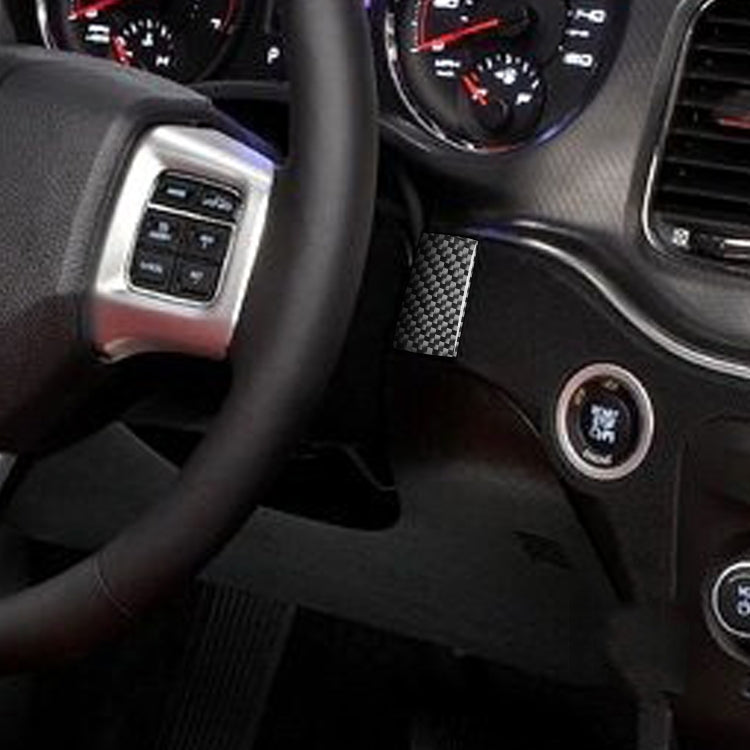 Carbon Fiber Car Steering Wheel Left Right Side Decorative Sticker for Dodge Challenger 2015 to Now, Left Driving, Steering Wheel Left Right Side