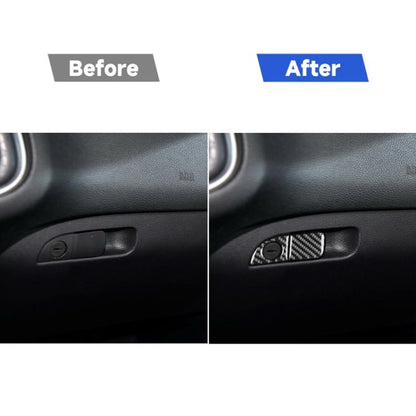 Carbon Fiber Car Co-pilot Storage Handle Decorative Sticker for Dodge Challenger 2015 to Now, Left Driving, Co-pilot Storage Handle