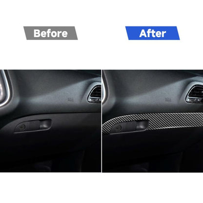Carbon Fiber Car Co-pilot Storage Bar Decorative Sticker for Dodge Challenger 2015 to Now, Left Driving, Co-pilot Storage Bar