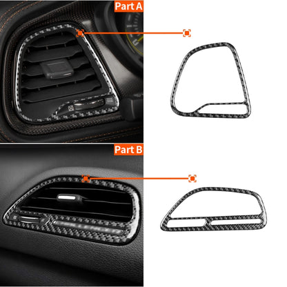 Carbon Fiber Car Instrument Left Right Air Outlet Decorative Sticker for Dodge Challenger 2015 to Now, Left Driving, Instrument Left Right Air Outlet