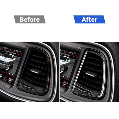 Carbon Fiber Car Instrument Middle Air Outlet Decorative Sticker for Dodge Challenger 2015 to Now, Left Driving, Instrument Middle Air Outlet