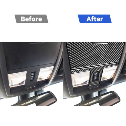 2 PCS / Set Carbon Fiber Car Reading Light Panel Decorative Sticker for Dodge Challenger 2015 to Now, Left Driving, Reading Light Panel