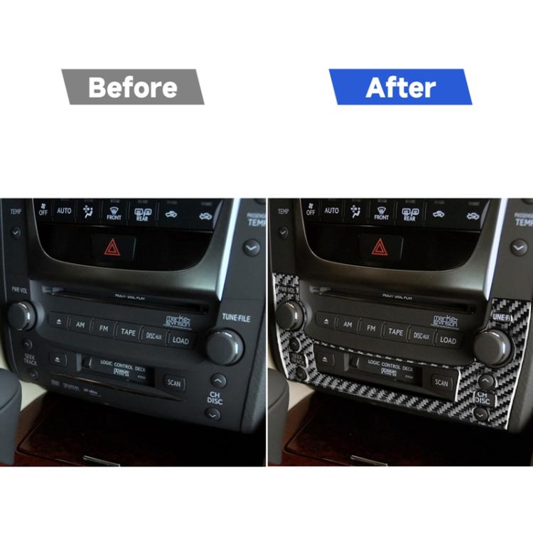 Carbon Fiber Car CD Panel B Version Decorative Sticker for Lexus GS 2006-2011,Left and Right Drive Universal, CD Panel B Version