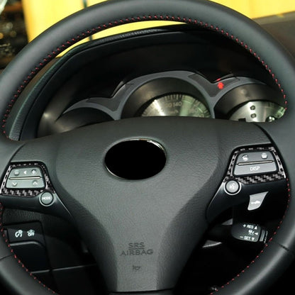 2 PCS / Set Carbon Fiber Car Steering Wheel Button A Version Decorative Sticker for Lexus GS 2006-2011,Left and Right Drive Universal, Steering Wheel Button A Version