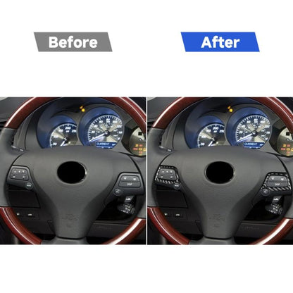 2 PCS / Set Carbon Fiber Car Steering Wheel Button A Version Decorative Sticker for Lexus GS 2006-2011,Left and Right Drive Universal, Steering Wheel Button A Version