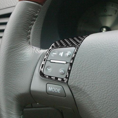 2 PCS / Set Carbon Fiber Car Steering Wheel Button B Version Decorative Sticker for Lexus GS 2006-2011,Left and Right Drive Universal, Steering Wheel Button B Version