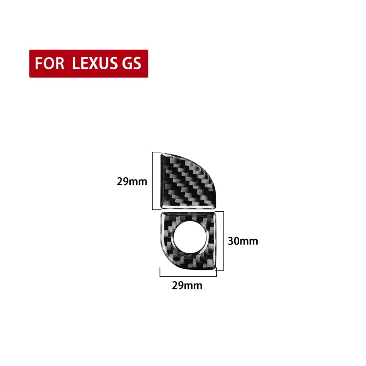 2 PCS / Set Carbon Fiber Car Storage Box Switch Decorative Sticker for Lexus GS 2006-2011,Right Drive, Storage Box Switch,Right Drive