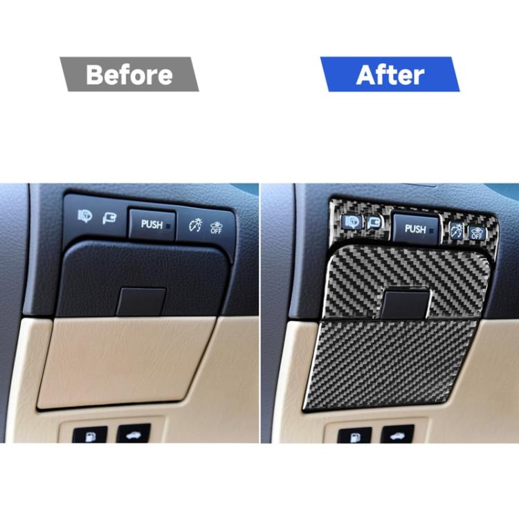 3 PCS / Set Carbon Fiber Car Trunk Switch Panel Decorative Sticker for Lexus GS 2006-2011,Left and Right Drive Universal, Trunk Switch Panel
