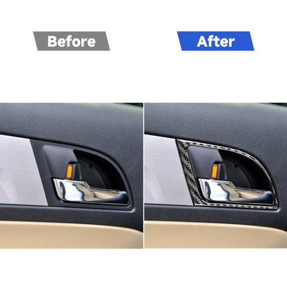4 PCS / Set Carbon Fiber Car Inner Handle Frame Decorative Sticker for Honda CRV 2007-2011,Left and Right Drive Universal, Inner Handle Frame