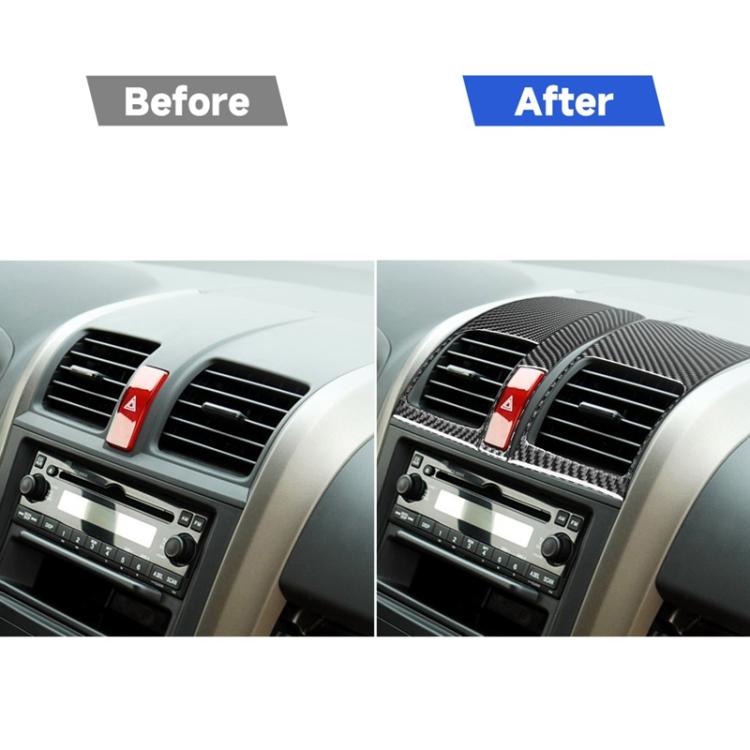 3 PCS / Set Carbon Fiber Car Central Control Air Outlet Panel Decorative Sticker for Honda CRV 2007-2011,Left and Right Drive Universal, Central Control Air Outlet Panel