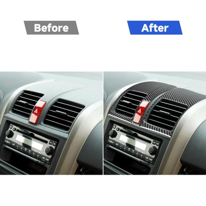 3 PCS / Set Carbon Fiber Car Central Control Air Outlet Panel Decorative Sticker for Honda CRV 2007-2011,Left and Right Drive Universal, Central Control Air Outlet Panel