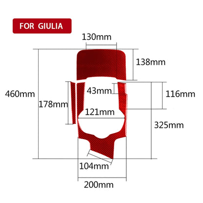 3 PCS / Set Carbon Fiber Car Gear Box Panel Decorative Sticker for Alfa Romeo Giulia 2017-2019,Right Drive, Gear Box Panel,Right Drive