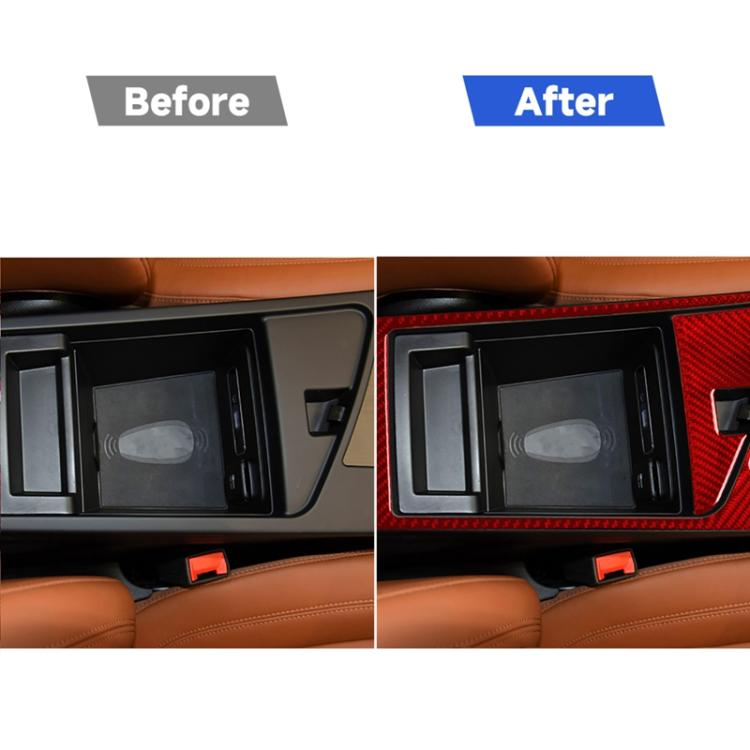 2 PCS / Set Carbon Fiber Car Armrest Box Frame Decorative Sticker for Alfa Romeo Giulia 2017-2019,Right Drive, Armrest Box Frame,Right Drive