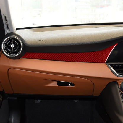 Carbon Fiber Car Dashboard Strip Decorative Sticker for Alfa Romeo Giulia 2017-2019,Right Drive, Dashboard Strip,Right Drive