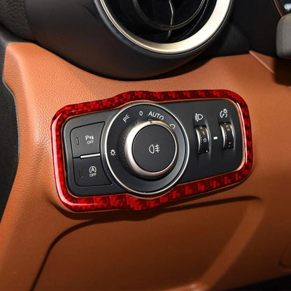 Carbon Fiber Car Headlight Switch Panel Decorative Sticker for Alfa Romeo Giulia 2017-2019,Left Drive, Headlight Switch Panel,Left Drive