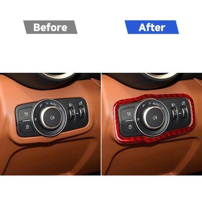 Carbon Fiber Car Headlight Switch Panel Decorative Sticker for Alfa Romeo Giulia 2017-2019,Left Drive, Headlight Switch Panel,Left Drive