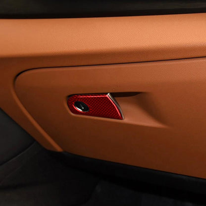 Carbon Fiber Car Co-pilot Storage Decorative Sticker for Alfa Romeo Giulia 2017-2019,Left Drive, Co-pilot Storage,Left Drive
