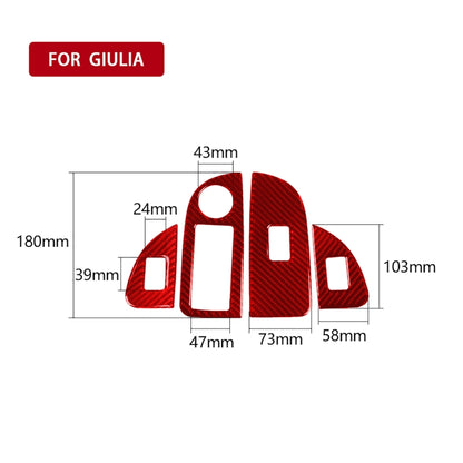4 PCS / Set Carbon Fiber Car Window Button Panel Decorative Sticker for Alfa Romeo Giulia 2017-2019, Right Drive, Window Button Panel,Right Drive